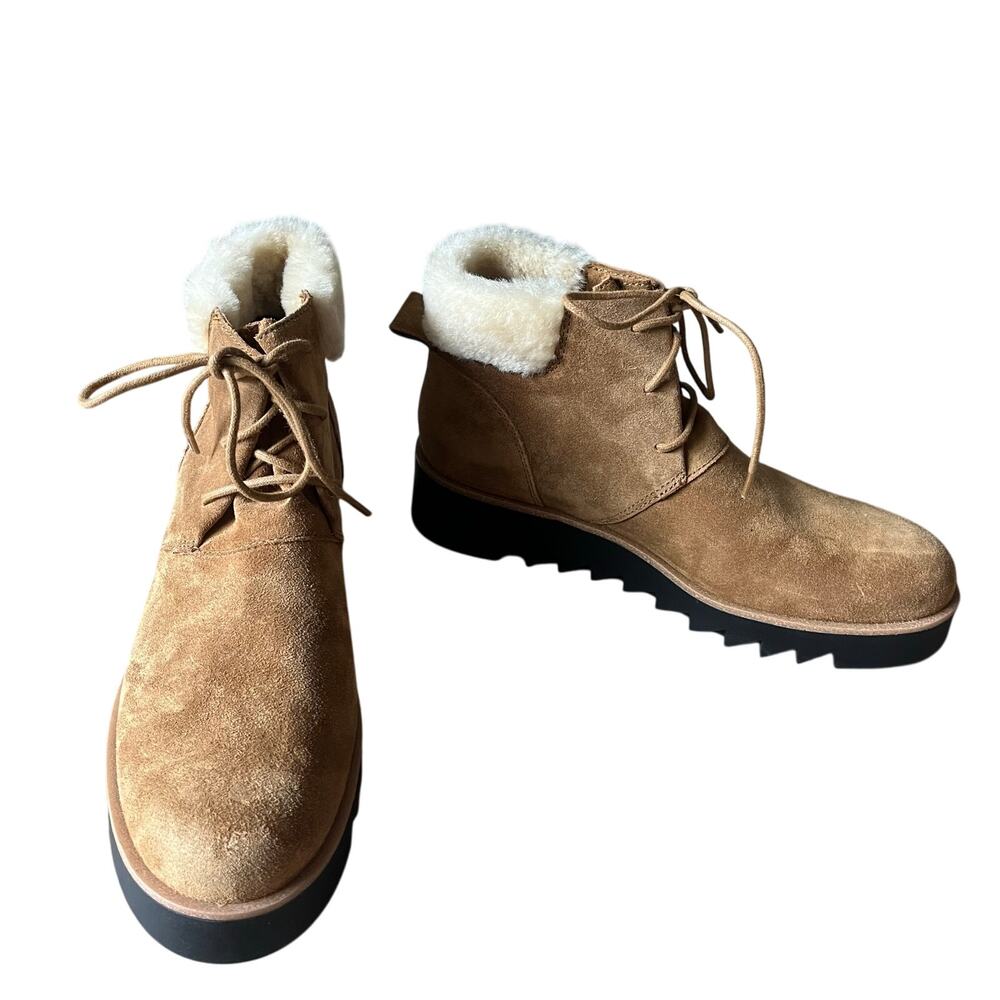 Eileen Fisher Women's‎ 9 Kenille Sport Suede Wedge Bootie Shearling